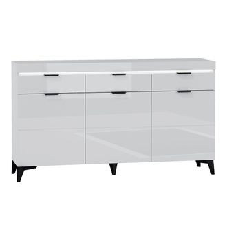 Petits Meubles Buf&eacute; 3 puertas 3 cajones con led paneles laminados blanco