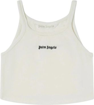 Palm Angels Sleeveless Top - Dames - Tops zonder mouwen - Wit - L - Katoen - Tops