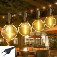 OEM Guirnalda De Luces Led Para Exteriores De 15 M, 20+2 Bombillas G40, Irrompible, Impermeable, Conectable, Luz Blanca C&aacute;lida, Plug & Play, Para Interior