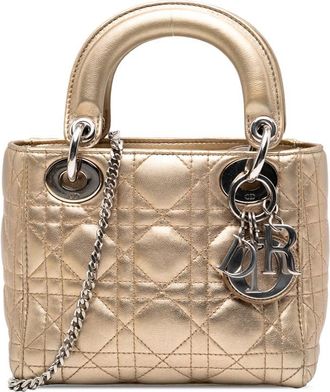 Dior Pre-owned Dior Mini Metallic Lambskin Cannage Lady Dior 18-MA-1104