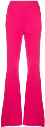 Alberta Ferretti flared-leg high-waisted trousers - women - Cashmere/Virgin Wool - 40 - Pink