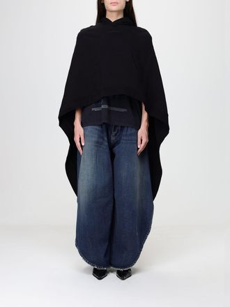 Balenciaga Mantella lunga oversize in cotone con cappuccio e orlo asimmetrico