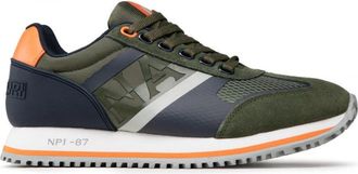 Napapijri Groene hardloopsneakers met vrouwelijke lijnen - Heren - Sneakers - Groen - 40 EU - Leer - Schoenen