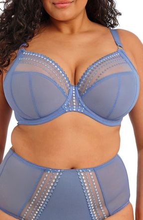 Elomi Matilda Full Figure Underwire Plunge Bra in Lunar Blue at Nordstrom, Size 38Gg