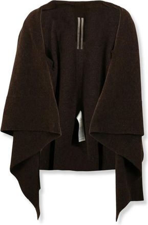 Rick Owens Gedrapeerd Vest - Dames - Ponchos - Bruin - M - Wol - Jassen