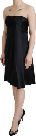 Dolce & Gabbana Womens Black Silk Shift Short Mini Party Dress