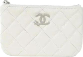 Chanel Pre-owned Vintage Pouch - Dames - Vintage Clutch - Wit - ONE Size - Leer - Vintage