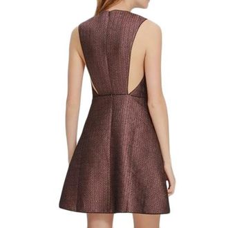 Maje Rose Gold Lurex Knit Rony Mini Dress Size XS