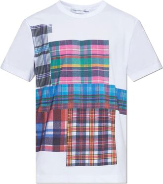 Comme Des Garçons Tops, Heren, Wit, L, Katoen, T-shirt met kleurrijke print