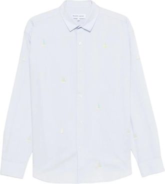 Maison Labiche Breteuil Boat Shirt - Heren - Casual Overhemden - Blauw - M - Katoen - Overhemden