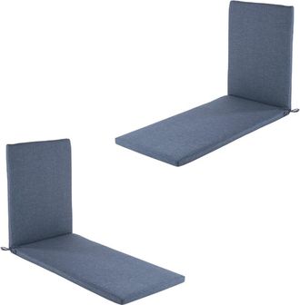EDÈN JARDÍ Pack de 2 cojines para tumbona olefin azul 196x60x5 cm