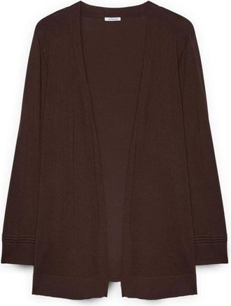 Fiorella Rubino Fijngebreide vest van viscosemix - Dames - Vesten - Bruin - XL - Nylon - Truien & Vesten
