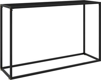 vidaXL Mesa Consola Vidrio Templado Negro 120x35x75 Cm Vidaxl