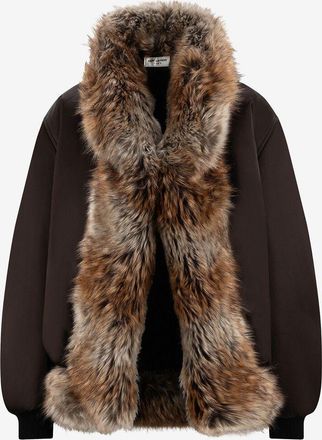 Saint Laurent Daunenjacke mit Pl&uuml;sch-Schalkragen