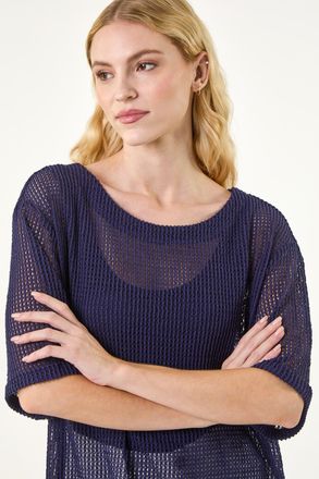 Roman Oversized Textured Stretch Top