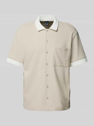 Only & Sons Relaxed Fit Freizeithemd mit 1/2-Arm Modell MABON in Beige, Gr&ouml;&szlig;e L