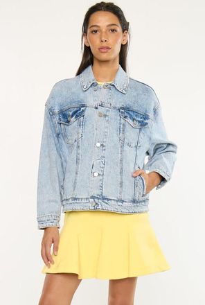 Kancan Illanie Oversized Denim Jacket in Light Wash at Nordstrom, Size X-Large