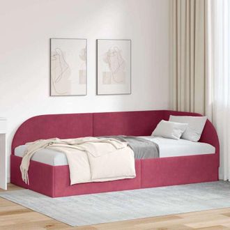 vidaXL Estructura De Cama En Esquina Rosa 100 Cm X 200 Cm Tela