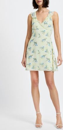 French Connection Marina Ditsy Floral Babydoll Minidress in Cucumber Crush at Nordstrom, Size 10