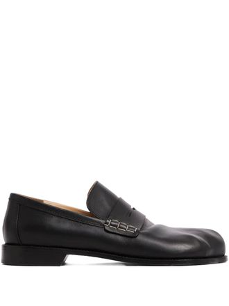 J.W.Anderson penny leather loafers - women - Leather/Grained Leather/Rubber - 3.5 - Black