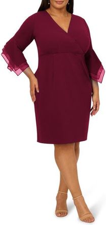 Adrianna Papell Crepe Dress in Cabernet at Nordstrom, Size 16W