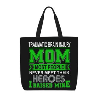Generic Women Handbag Traumatic Brain Injury Awareness Month Women Beach Bag Folding Reusable Beach Travel Bags, For Graduation, Wedding, Daily, Gym, Swim