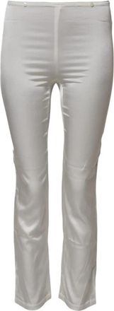 Dolce & Gabbana Tapered broek - Dames - Slim Fit Broeken - Wit - S - Leer - Broeken