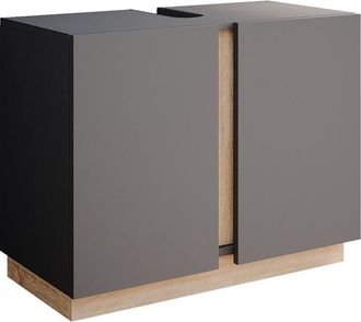 Vicco Mueble Bajo Lavabo Gloria, Antracita, 70.4 X 55.5 Cm Con 2 Puertas