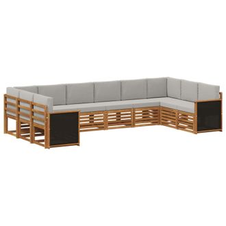 vidaXL Conjunto De Sof&aacute;s De Exterior 7 Uds. Natural Y Gris Claro Vidaxl