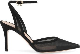 Gianvito Rossi Dorotea DOrsay 85 Ankle Pump in Black Fabric at Nordstrom, Size 35.5