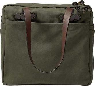 Filson Tote Bags, unisex, Green, Size: ONE SIZE Rugged Twill Zipper Tote Bag