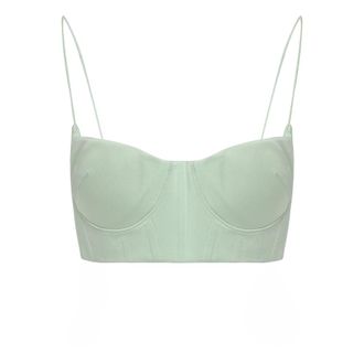 Alex Perry Ondergoed, Dames, Groen, M, Polyester, Crop Top met Dunne Bandjes