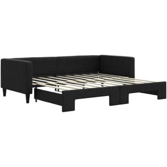 vidaXL Sof&aacute; Cama Nido Tela Negro 90x190 Cm Vidaxl