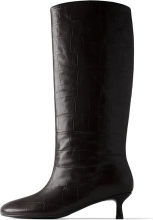 L37 Schoenen, Dames, Bruin, 39 EU, Leer, Dancing with Shadows Hoge Laarzen