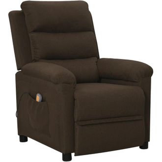 vidaXL Vidaxl - Sill&oacute;n De Masaje El&eacute;ctrico Tela Marr&oacute;n Oscuro