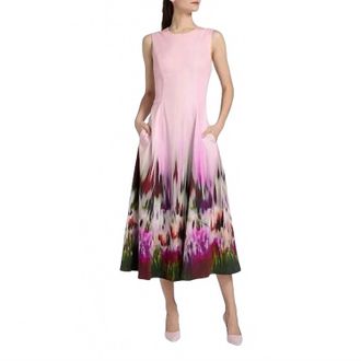 SIMKHAI Magnolia Midi Dress In Sorbet Motion Blur