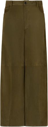 Marni Pantaloni a gamba ampia in pelle - Verde