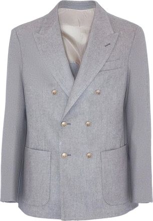 Eleventy Giacca doppiopetto con revers a lancia - Grigio