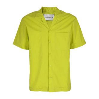Amaranto Short Sleeve Shirts - Heren - Korte mouwen Overhemden - Groen - L - Katoen - Overhemden
