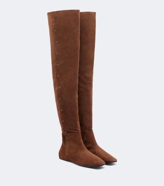 Max Mara Botas mosqueteras de ante con tachuelas