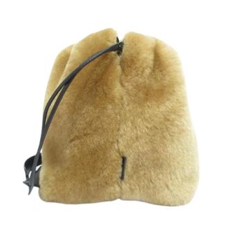 Jil Sander Pre-owned Shearling Drawstring Crossbody Bag - Dames - Vintage Tas - Bruin - ONE Size - Leer - Vintage