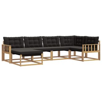 vidaXL Conjunto De Sof&aacute;s De Exterior Con Coj&iacute;n 6 Pcs Blanco Y Negro Vidaxl