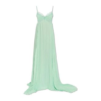 Blumarine Gowns, female, Green, Size: 2XS Lace Insert Dress