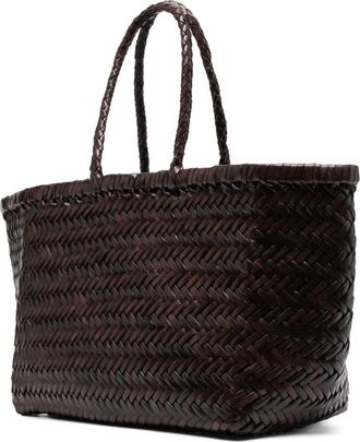 Dragon Diffusion Womens Handbag Bamboo Triple Jump Brown Leather Handbags Hand Bags