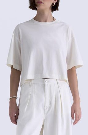 Pistola Denim Mae Boxy Crop T-Shirt in Soft White at Nordstrom, Size X-Large