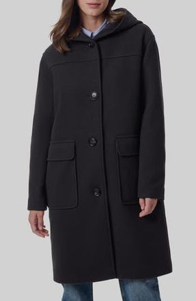 Bernardo Longline Hooded Coat in Black at Nordstrom Rack, Size Medium