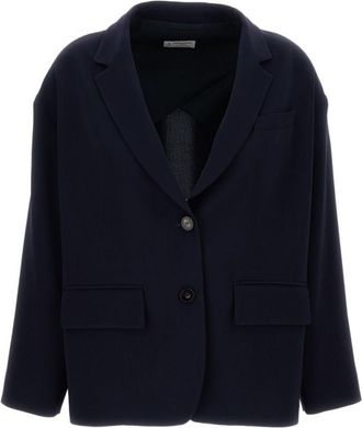 Alberto Biani Blue Notched Lapels Blazer