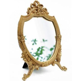 OEM Specchio, Specchio Decorativo Da Parete In Resina Color Oro Anticato, 20,3 X 33 Cm