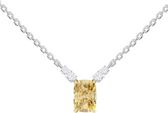 Diamond2Deal 925 Sterling Silver 2.14 Ct Radiant Cut Lab Grown Diamond Pendant Necklace 18 VVS2