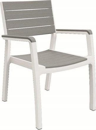 Generico Keter Darza Harmony Sill&oacute;n De Jard&iacute;n Blanco Y Gris Resistente A Los Rayos Uv